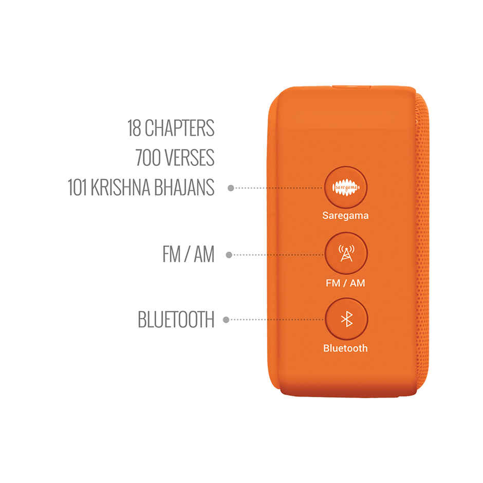 Carvaan Saregama Mini Shrimad Bhagavad Gita Music Player - with Bluetooth/FM/AM/AUX